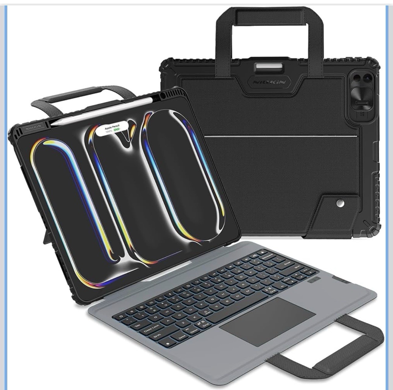 Nillkin Carry Go Backlit Keyboard Folio Case w/ Trackpad iPad Pro 13 Black
