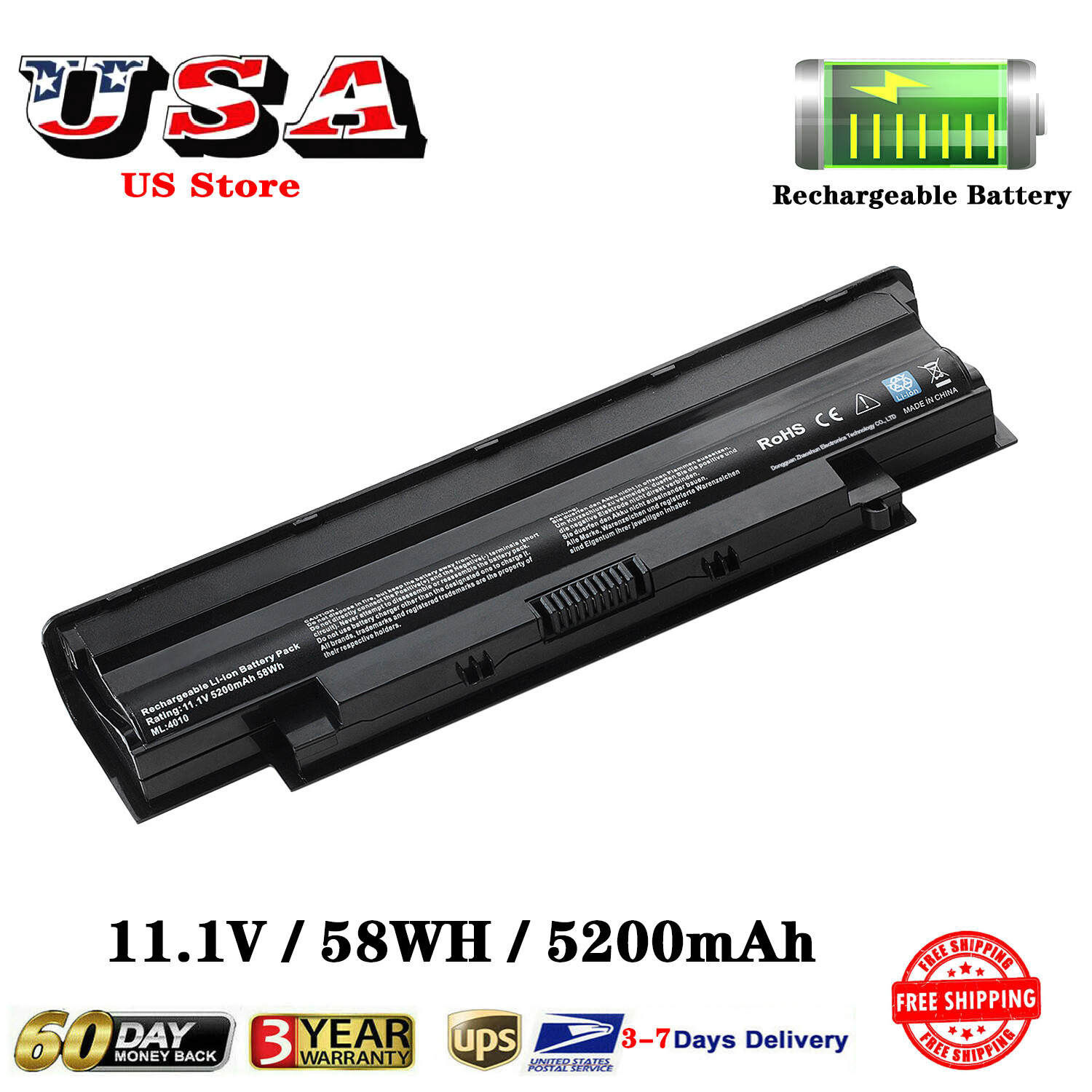 Battery For Dell Inspiron N4110 N4010 N5010 N5110 N7110 M5010 M3010 N7010D N4050