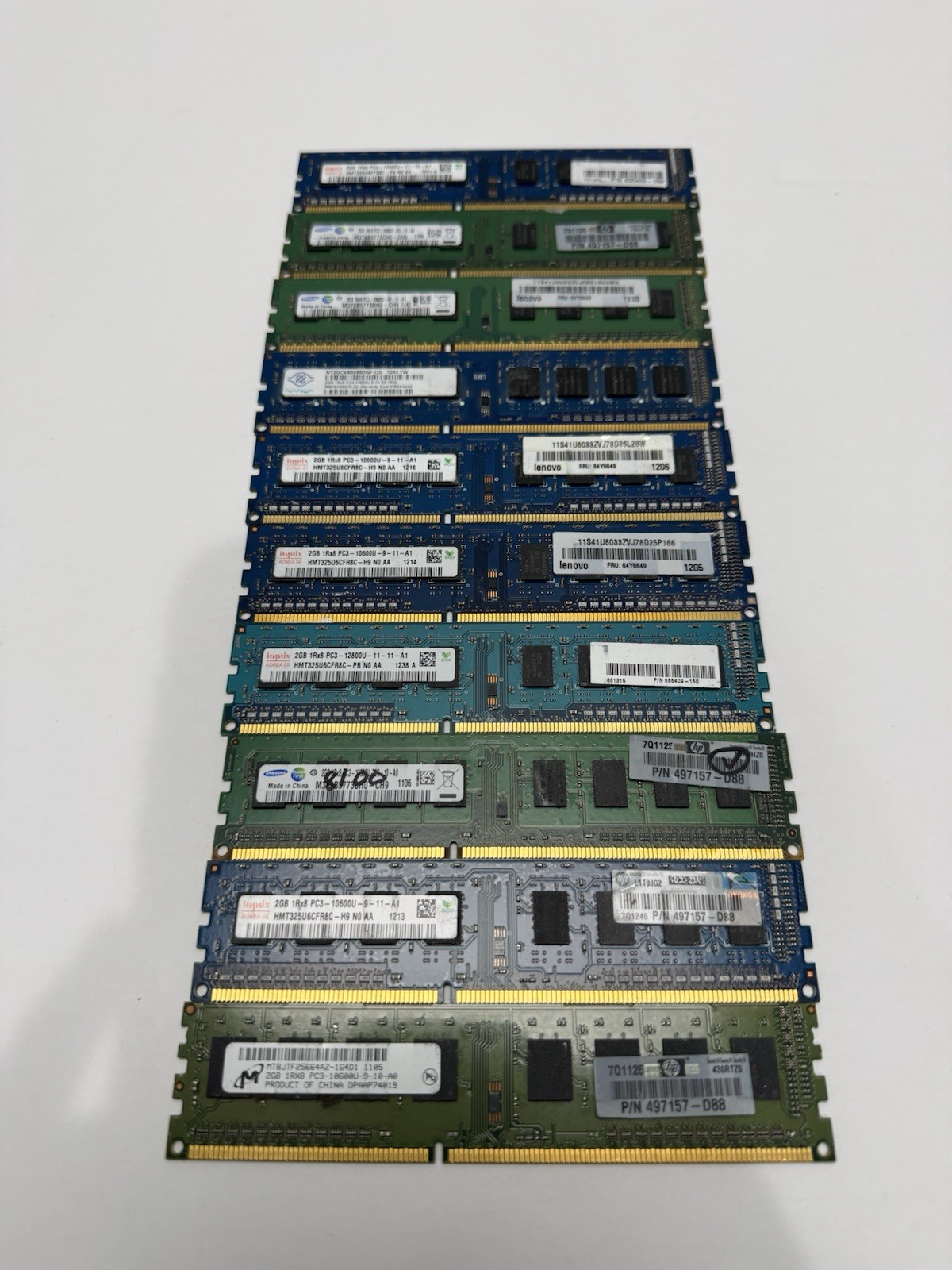 Lot Of 10 2GB PC3 Desktop Memory Mix Brand 
