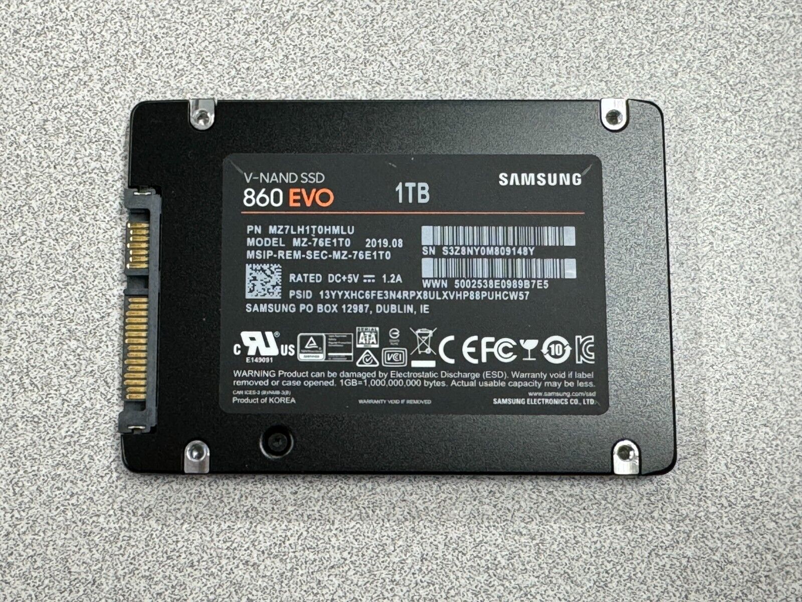 Samsung 860 EVO 1TB,Internal, 2.5 inch (MZ-76E1T0B/AM) Solid State Drive