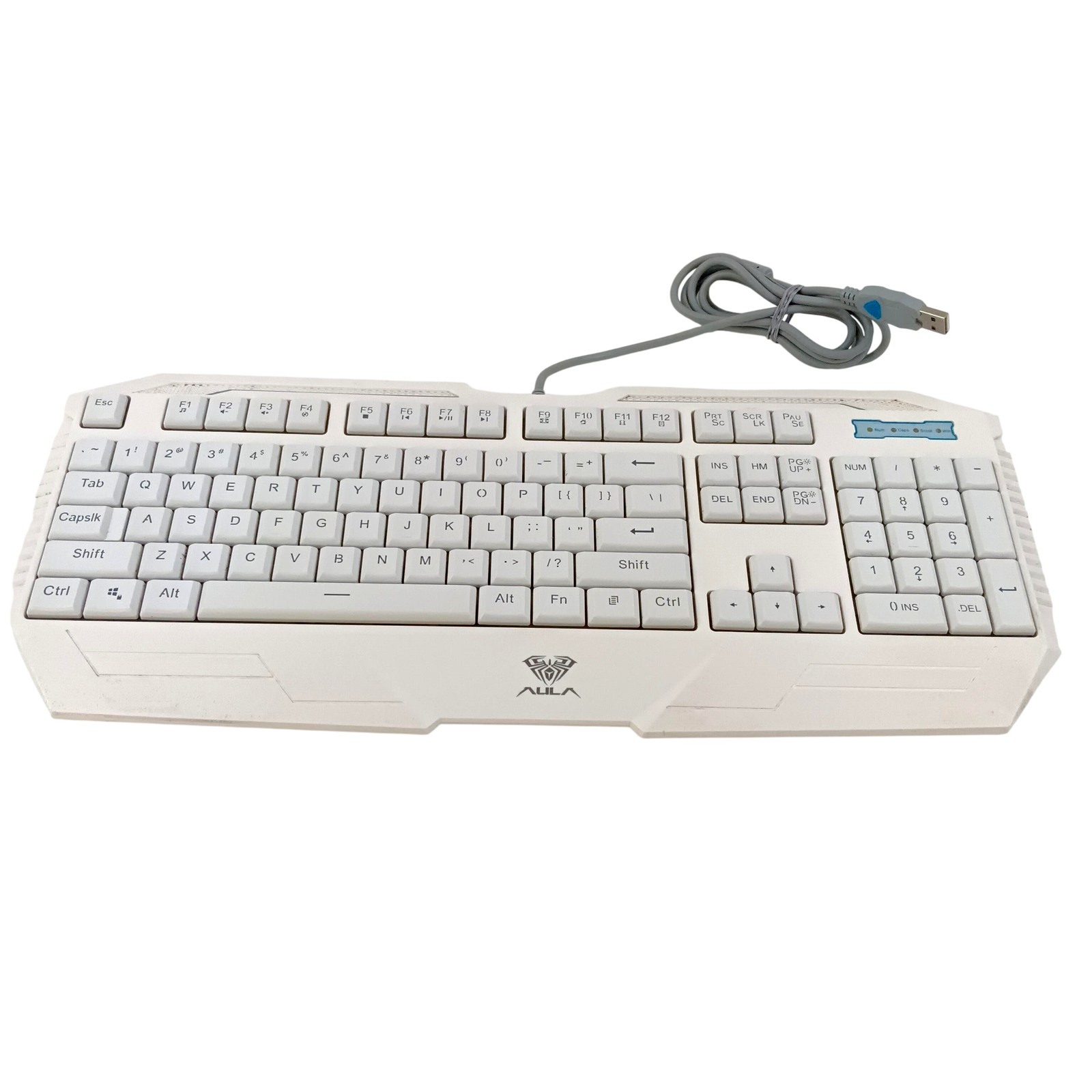 AULA 2016S USB Wired Keyboard Full Size White QWERTY Illuminated Gaming
