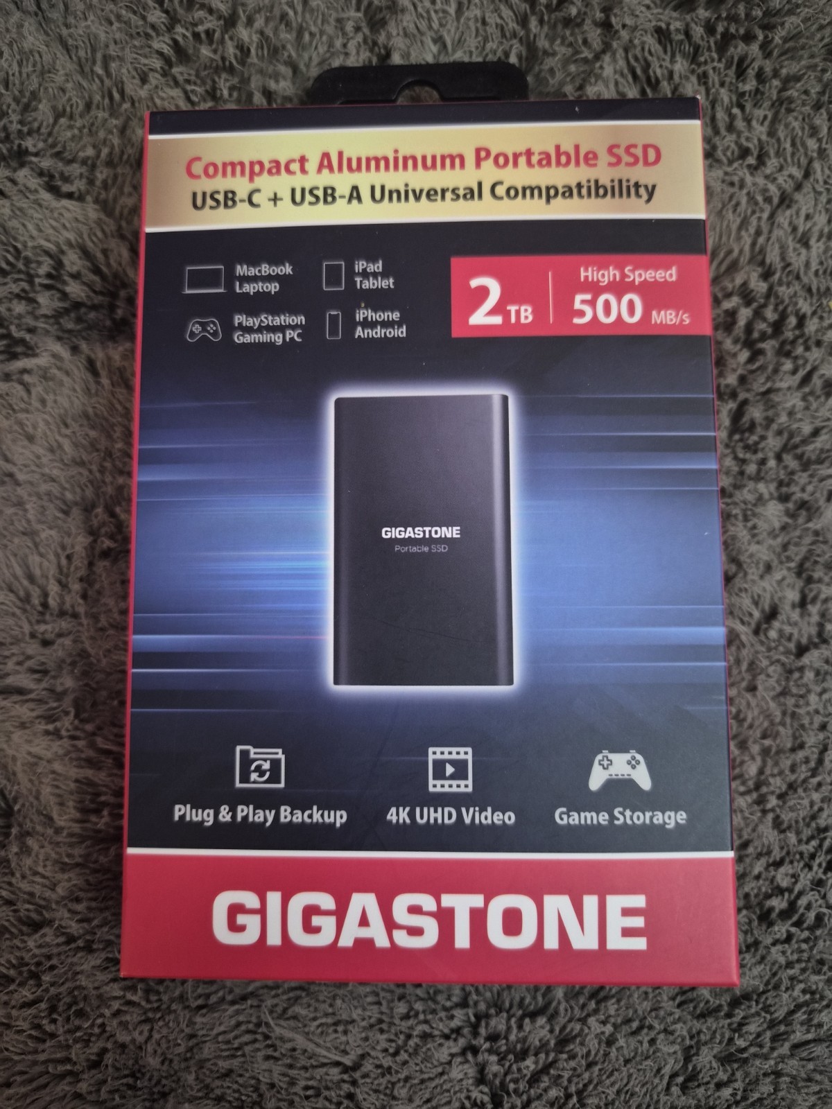 Gigastone 2TB Portable SSD High Speed 500MB/s USB 3.2 Type-C SSD NEW & SEALED 