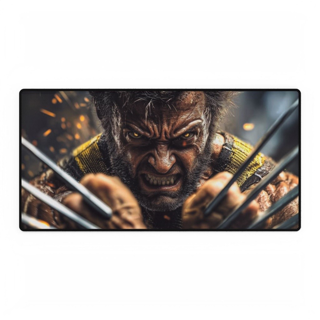 Wolverine Cinematic Fierce Stare And Claws Out Mouse Pad Desk Mats Marvel Comics