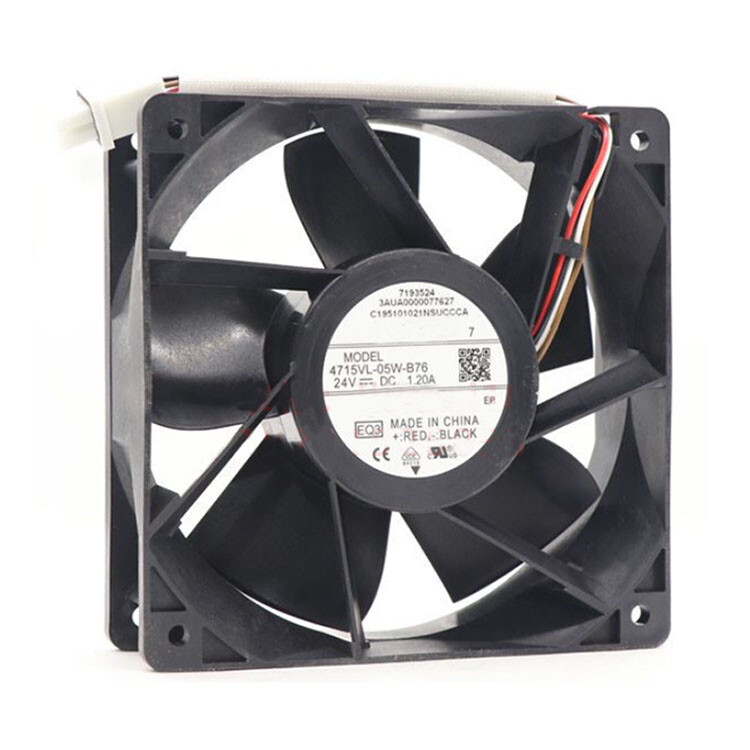 1X For Inverter Cooling Fan 2Pin 4715VL-05W-B76 DC24V 1.20A 120*120*38mm ACS880