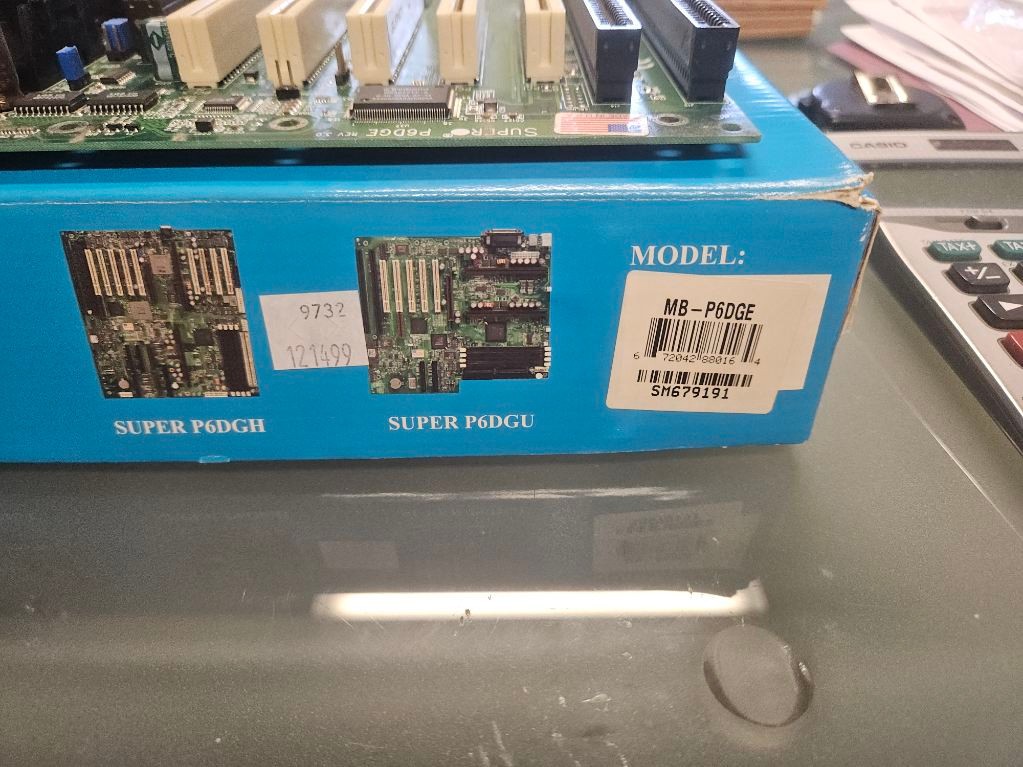 TESTED Supermicro P6DGE REV 3.0 Motherboard with original box and accessories.