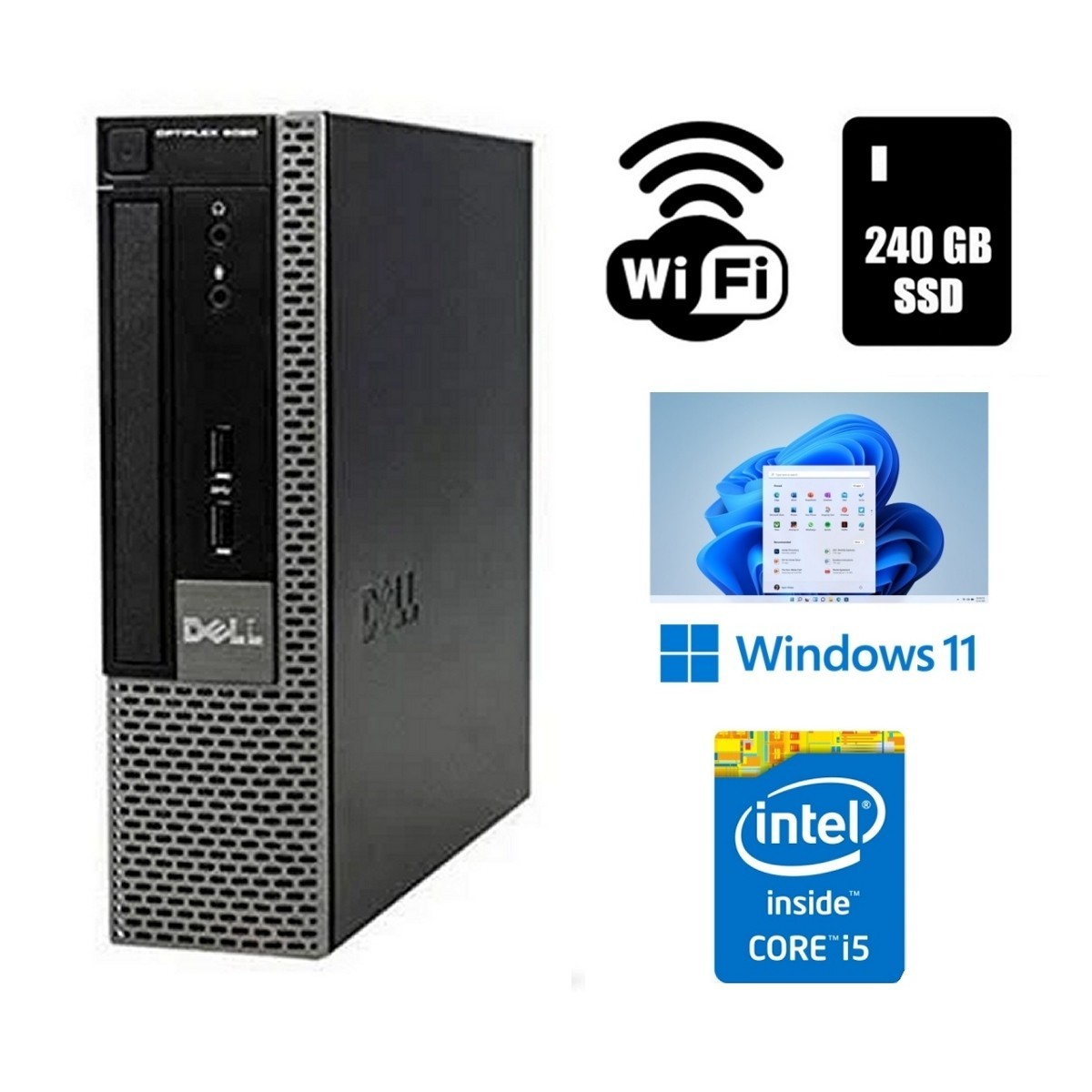 Dell OptiPlex 9020 Desktop USFF Core i5 16GB Ram 240GB SSD Wi-Fi Windows 11 Pro
