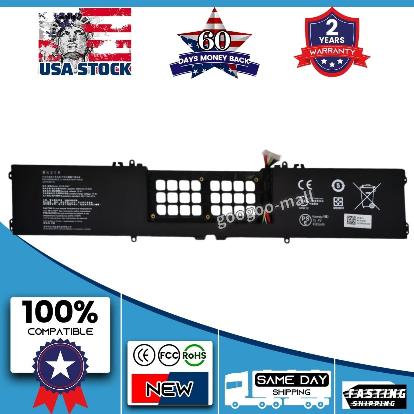 Genuine RC30-0287 Battery for Razer Blade Pro 17 2019 2020 2021 RTX 2060 2070