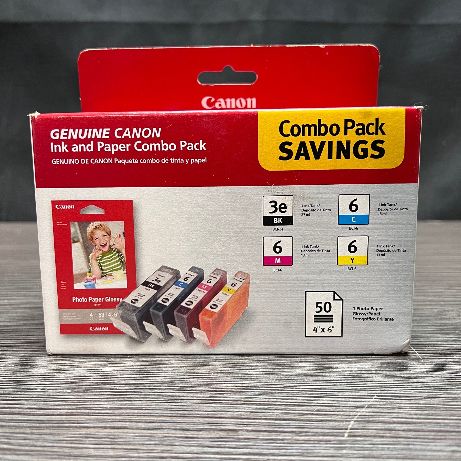 2016 Genuine Canon BCI-3E/BCI-6 Photo Paper Combo Pack Ink Cartridges NEW IN BOX