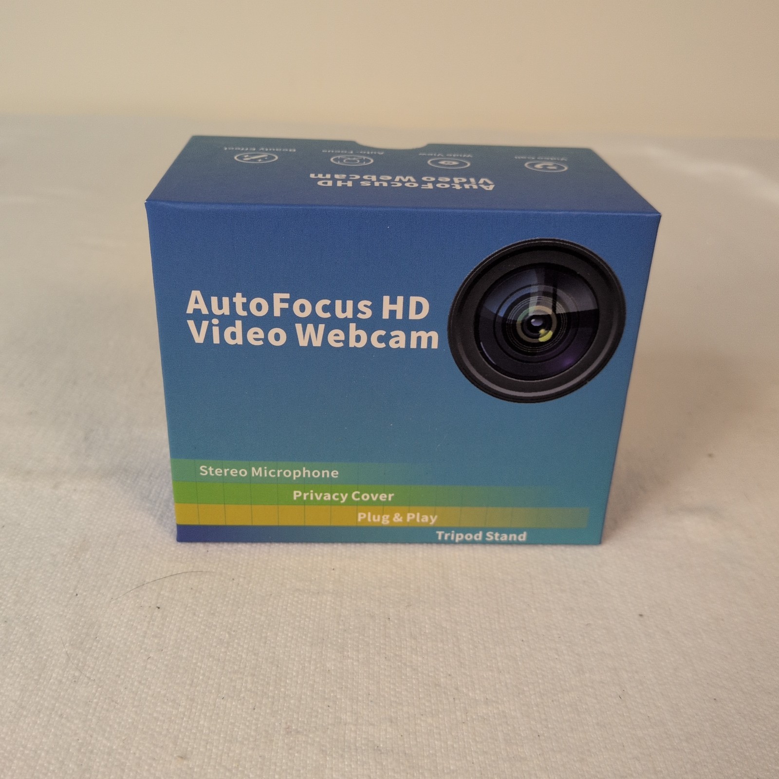 NEW AutoFocus HD Video Webcam with Tripod & Privacy Cover Plug & Play Stereo Mic