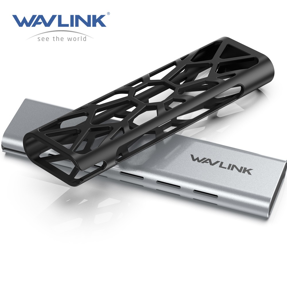 WAVLINK M.2 NVM e Enclosure USB A/C 10Gbps SATA SSD Enclosure M-Key/B+M Key 8TB