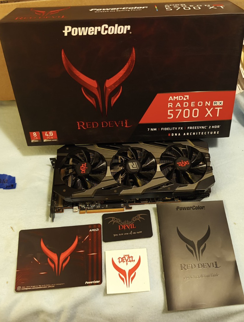 PowerColor Red Devil RX 5700 XT AMD Radeon Full RGB– Serviced, Tested, box