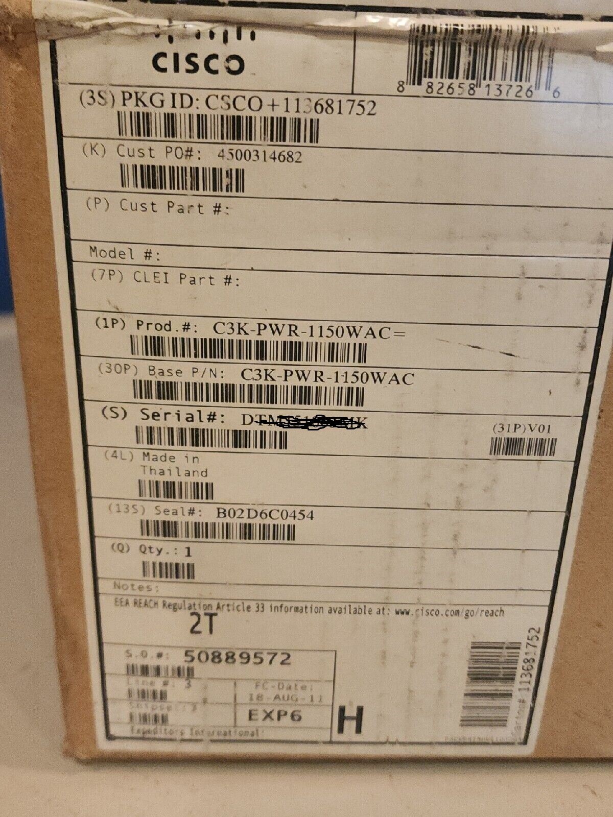 Cisco C3K-PWR-1150WAC Power Supply