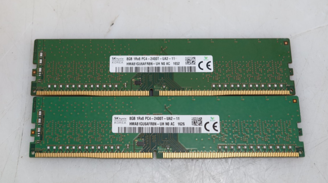 Lot 2x 8GB (16GB) SK Hynix HMA81GU6AFR8N-UH 2400MHz DDR4 UDIMM Memory