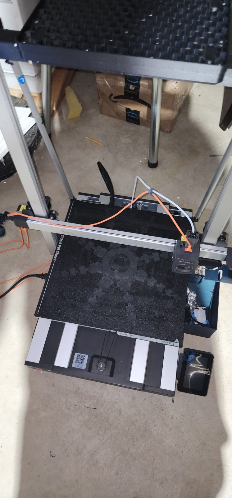anycubic kobra 3 max 420x420x500 extra large printer used + extra nozzles, parts