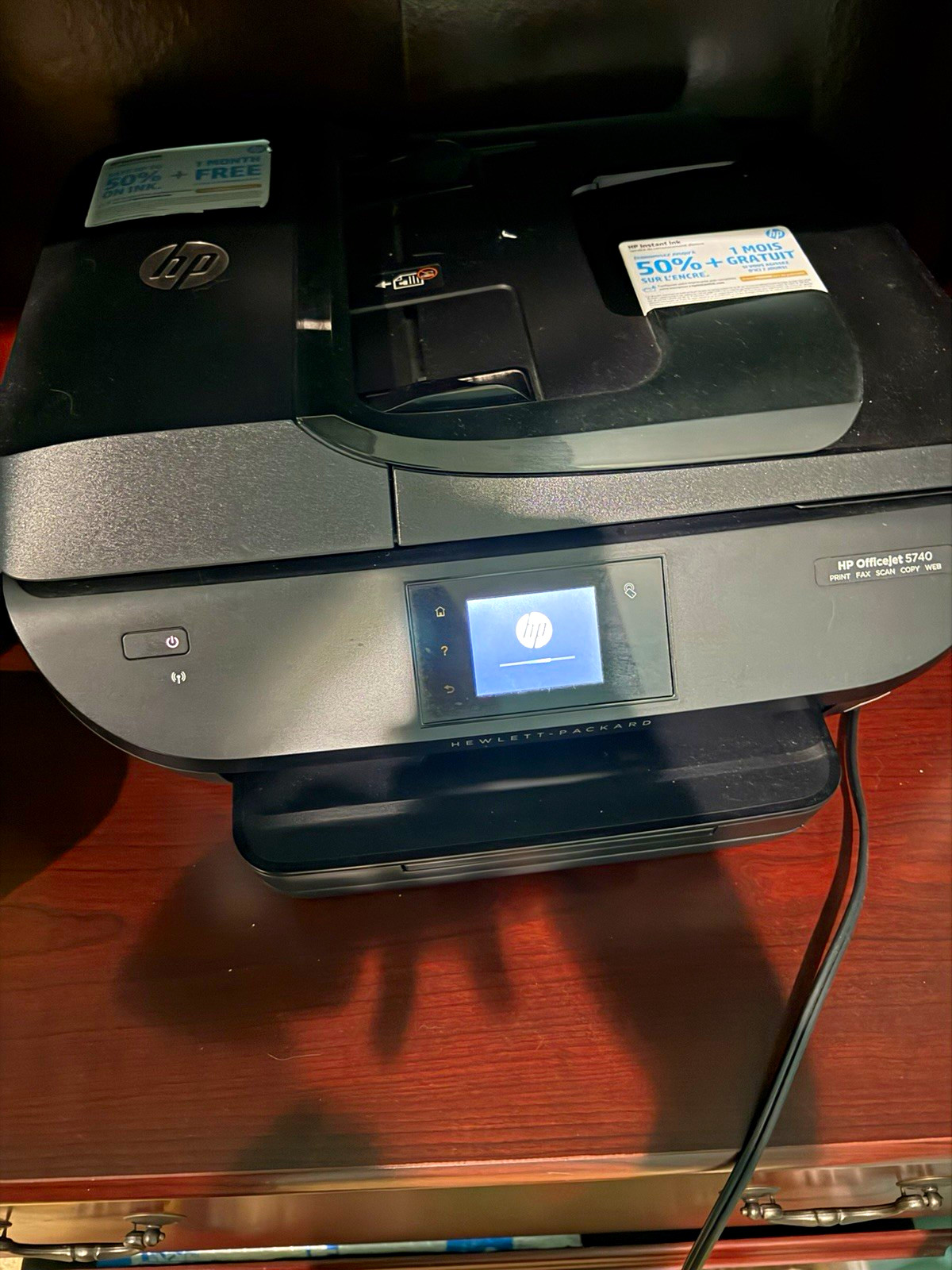 HP OfficeJet 5740 All-in-One Color Inkjet Printer Print Scan Copy Fax Web