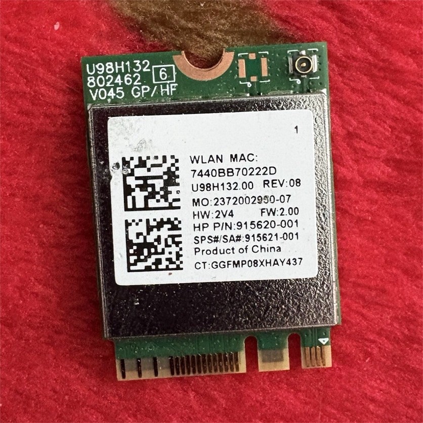 HP Realtek RTL8821CE Mini PCIe Wireless WLAN Card 802.11ac 433 Mbps 915620-001