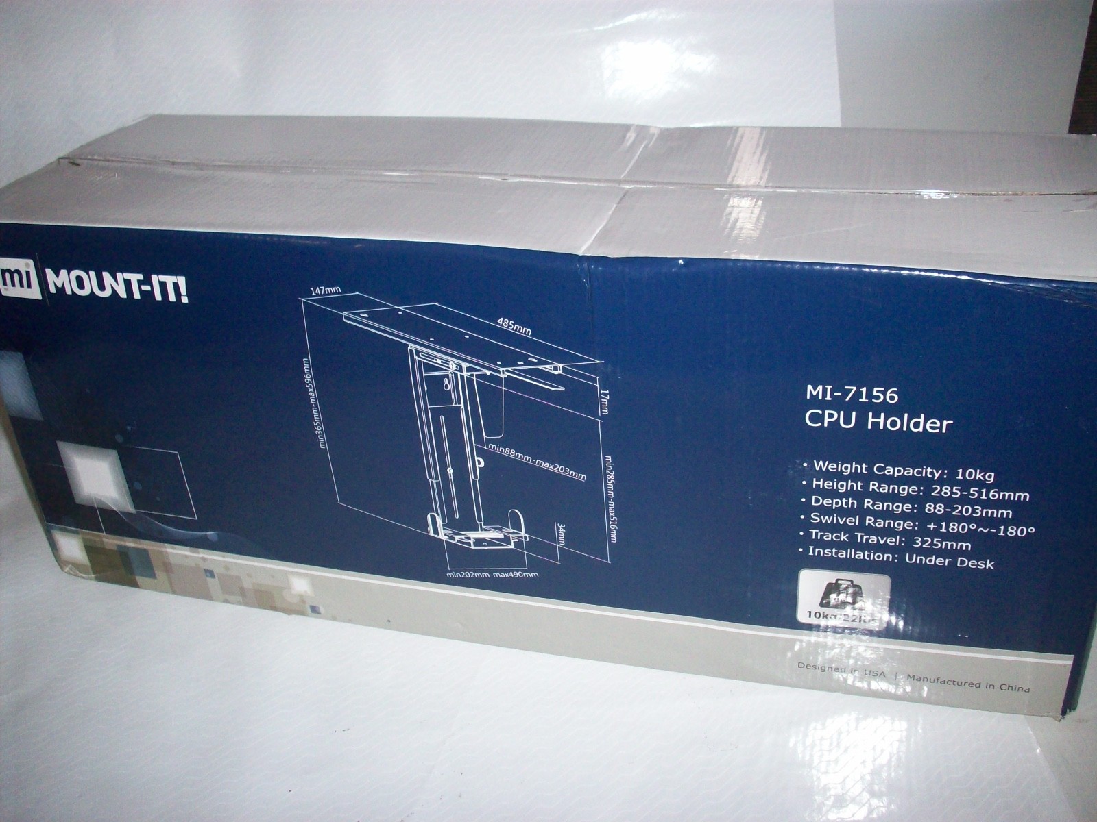 Mount-It MI-7156 CPU Under Desk Mount Computer Tower Holder