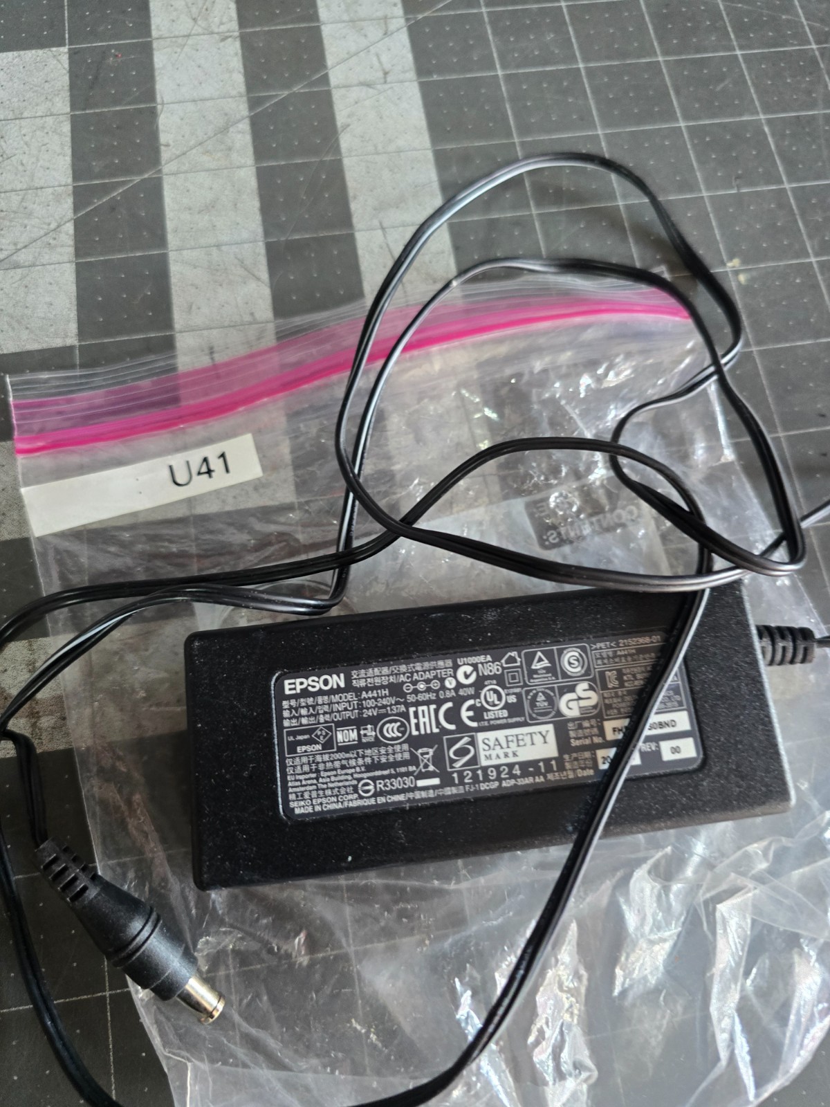 Original Epson A441H AC Adapter 24V 1.37A 40W Power Supply With AC Cord FREE S/H