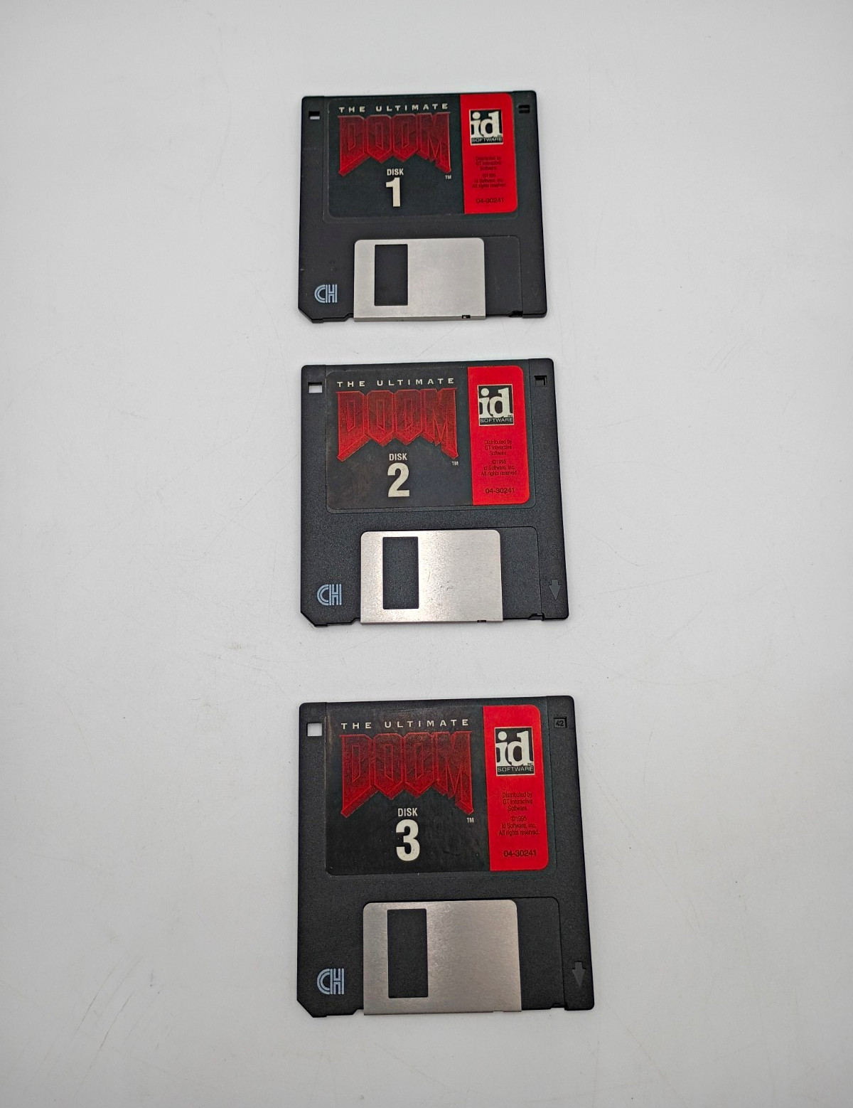 The Ultimate Doom PC Floppy Disk 3.5" Lot - Disks 1 2 3 Only UNTESTED 1995