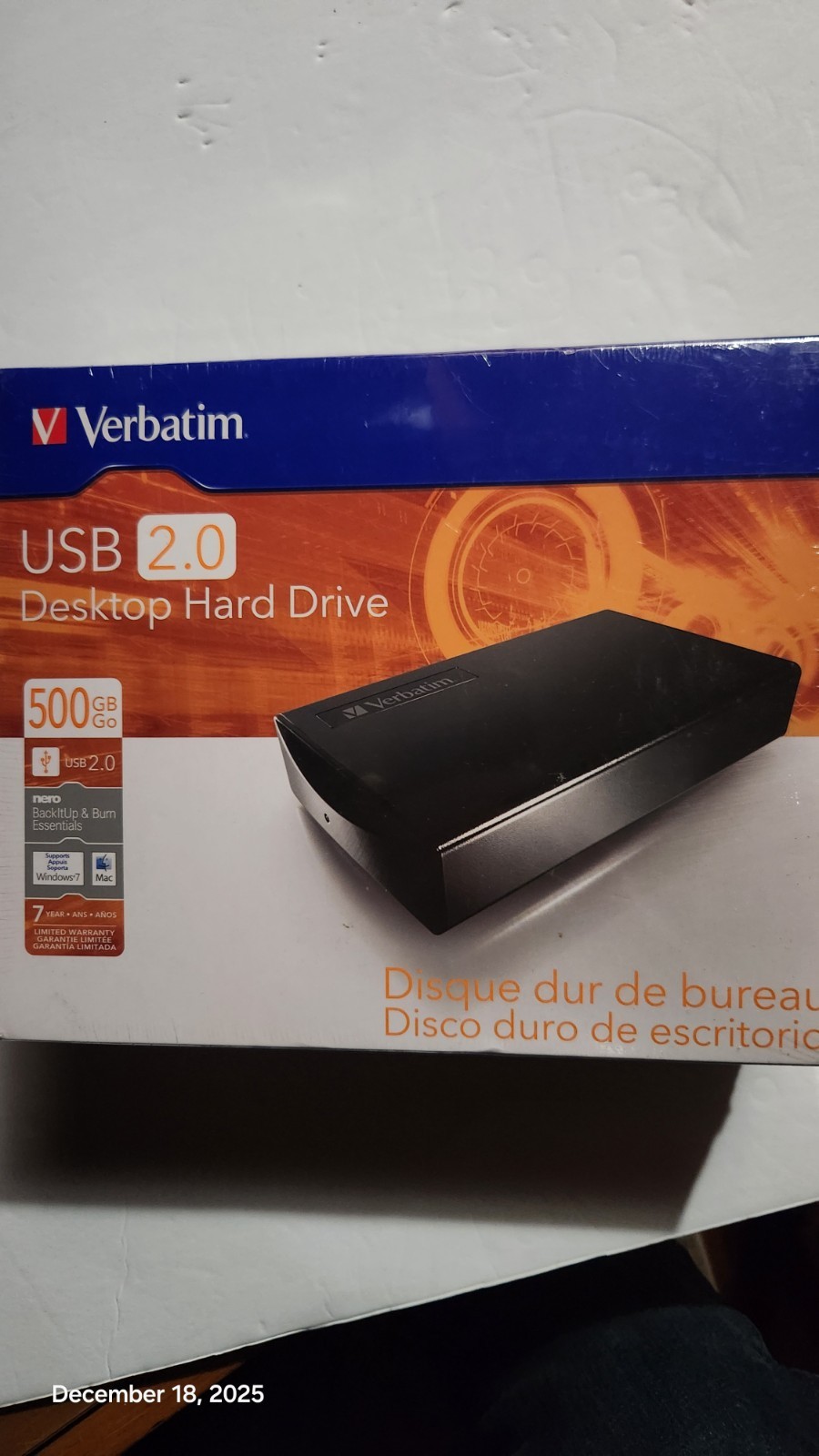 Verbatim 500GB External 7200RPM (96570) HDD