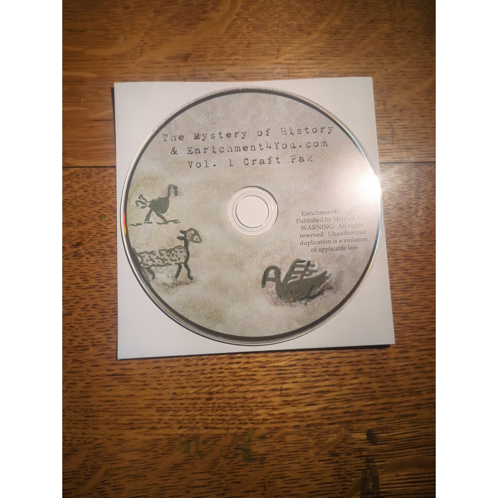 The Mystery of History & Enrichment4You.com Vol I Craft Pak CD-ROM Disc Only