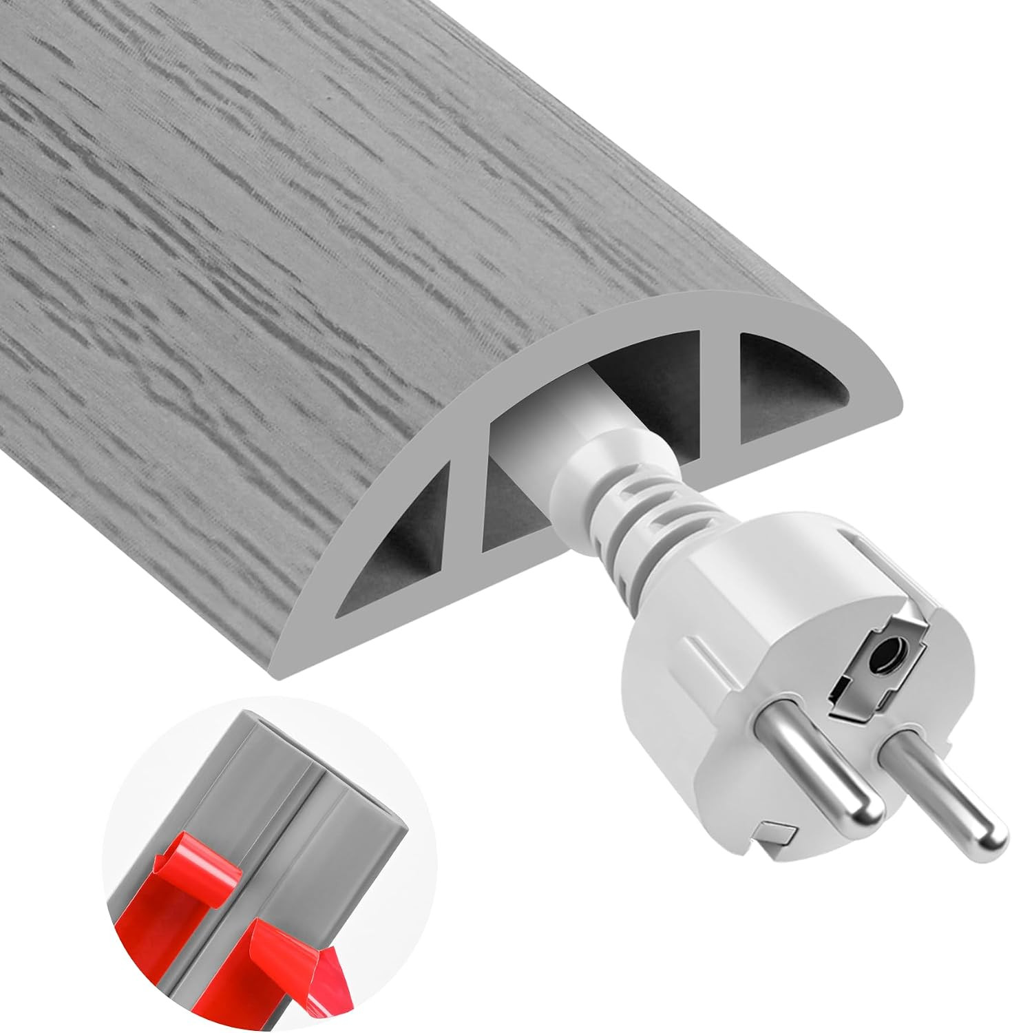10FT Floor Cord Cover for Wire Self Adhesive Cable Cavity Management
