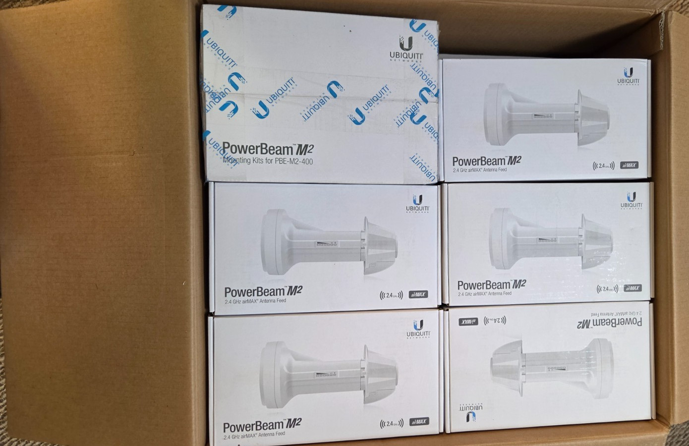 Ubiquiti PowerBeam M2 400 PBE-M2-400 2.4 GHz airMAX CPE Wireless Bridge 5-Pack