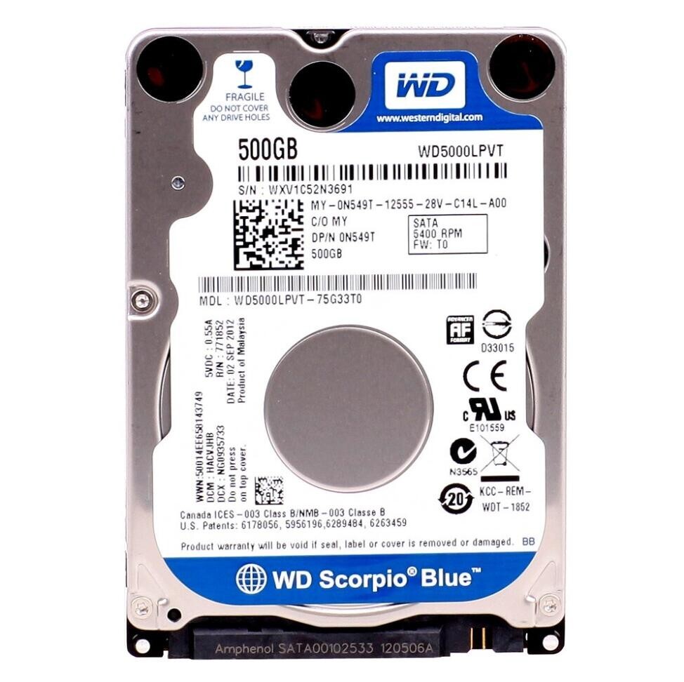 Western Digital 500GB WD5000LPVT 5400RPM SATA 2.5" Laptop HDD Hard Disk Drive