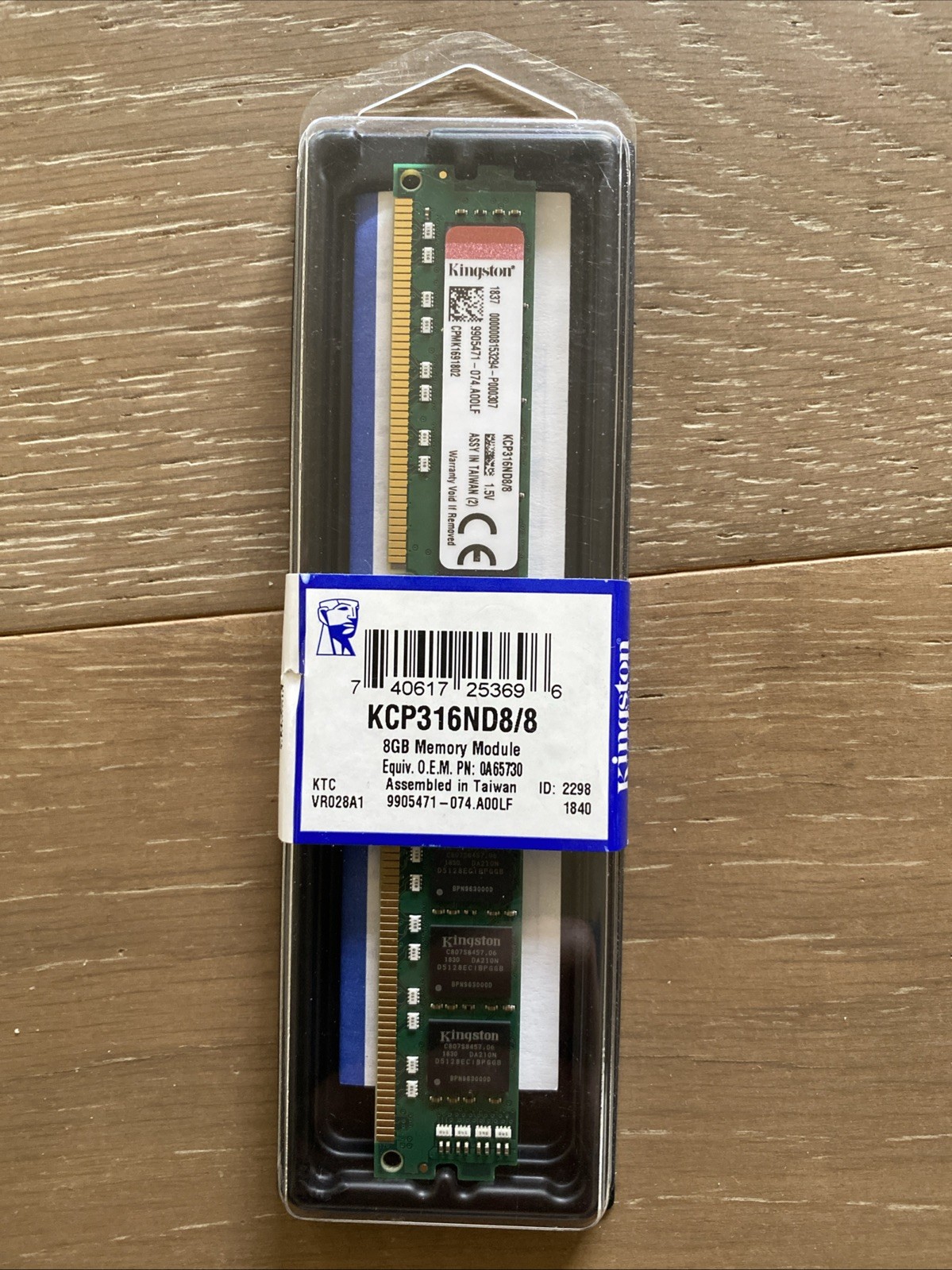 Kingston KCP316ND8/8 8GB DDR3 1600MHz DIMM RAM Module 1.5 V CL11 240-Pin Desktop