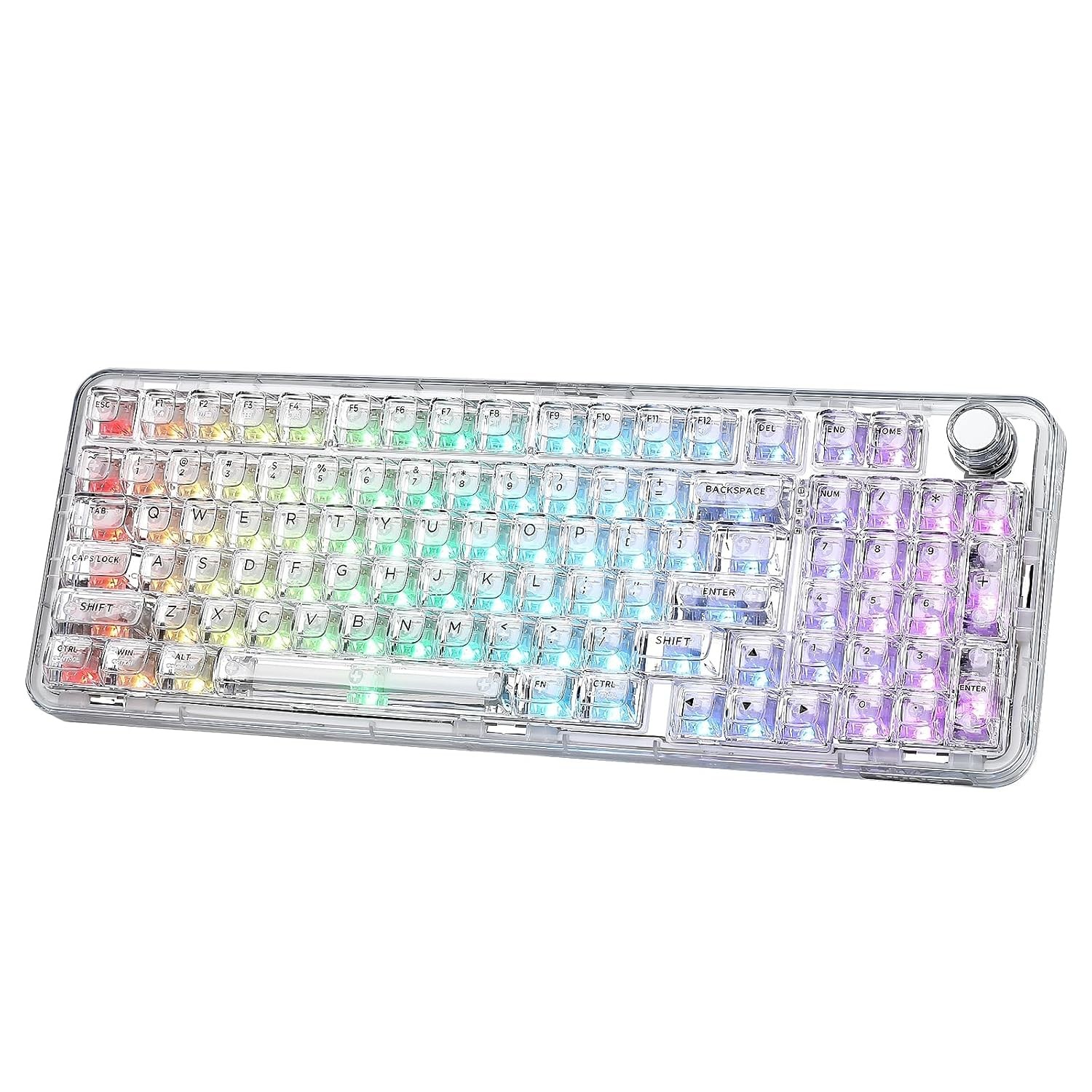 Crystal Clear RGB 98% X98 Wireless Mechanical Keyboard Gasket Mount Swap QMK PC