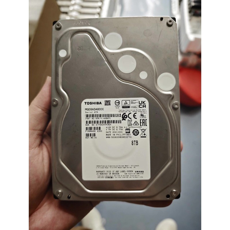 Toshiba MG08ADA800E 8TB 3.5" SATA 7200RPM 256MB EnterpriseHard Drive NAS Storage