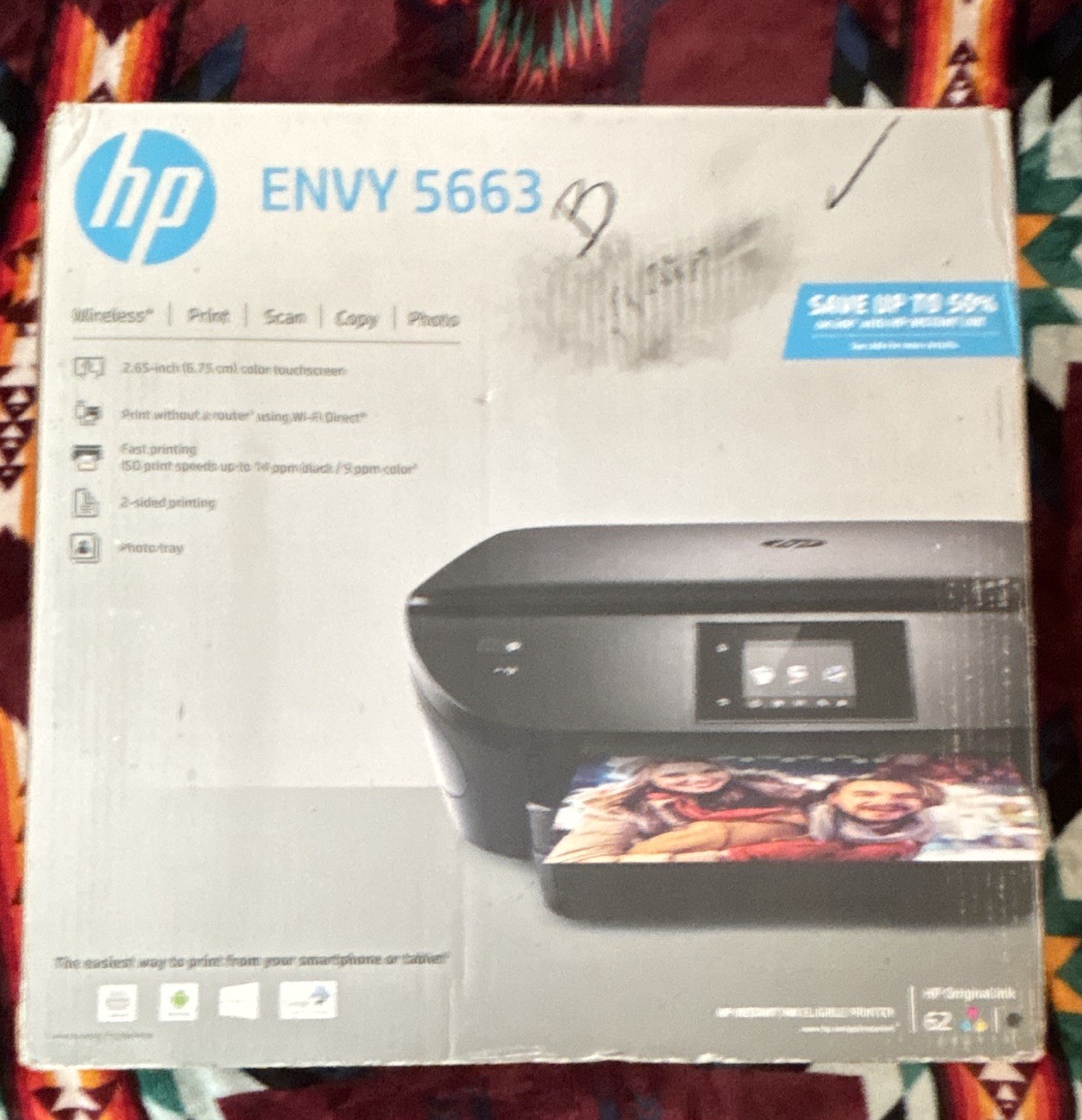 Sealed HP ENVY 5663 Wireless Color Inkjet All-in-One Printer Photo Tray USB