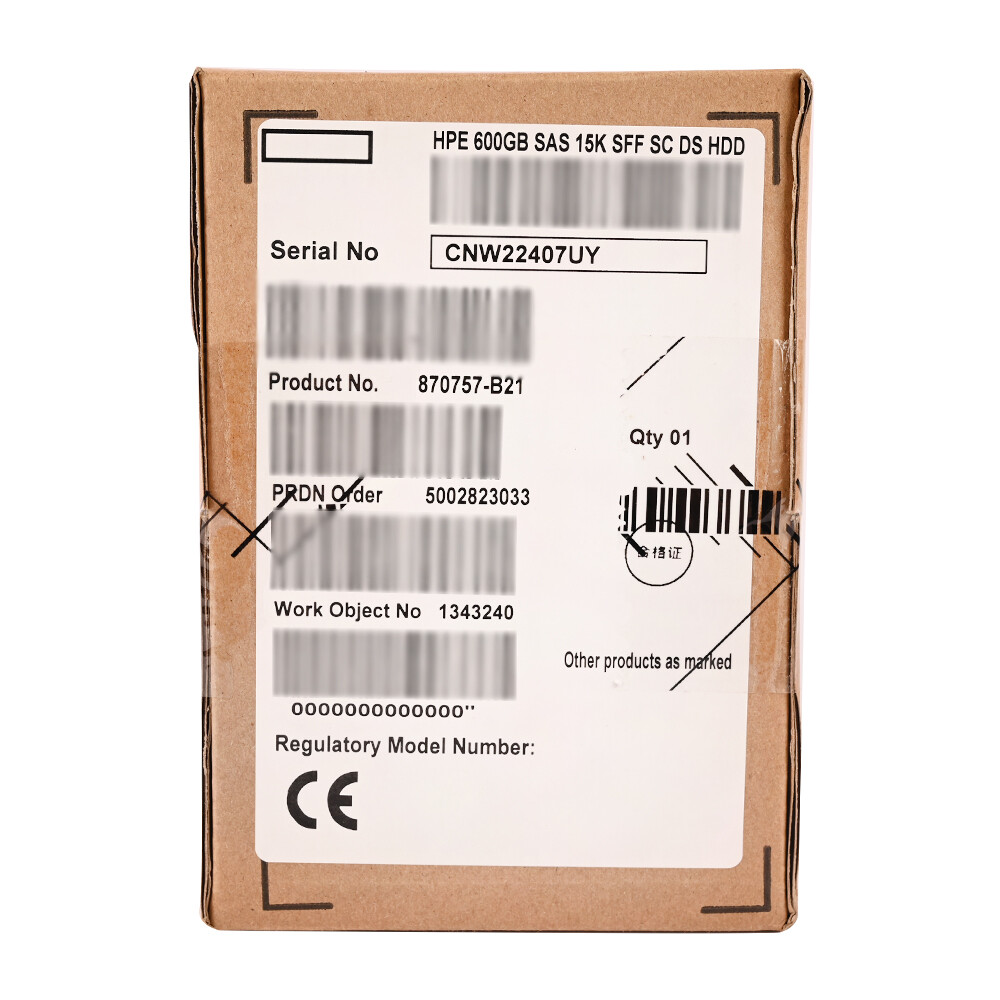 870757-B21 For HP 600GB 12G SAS 15K SFF SC ENT HDD Server