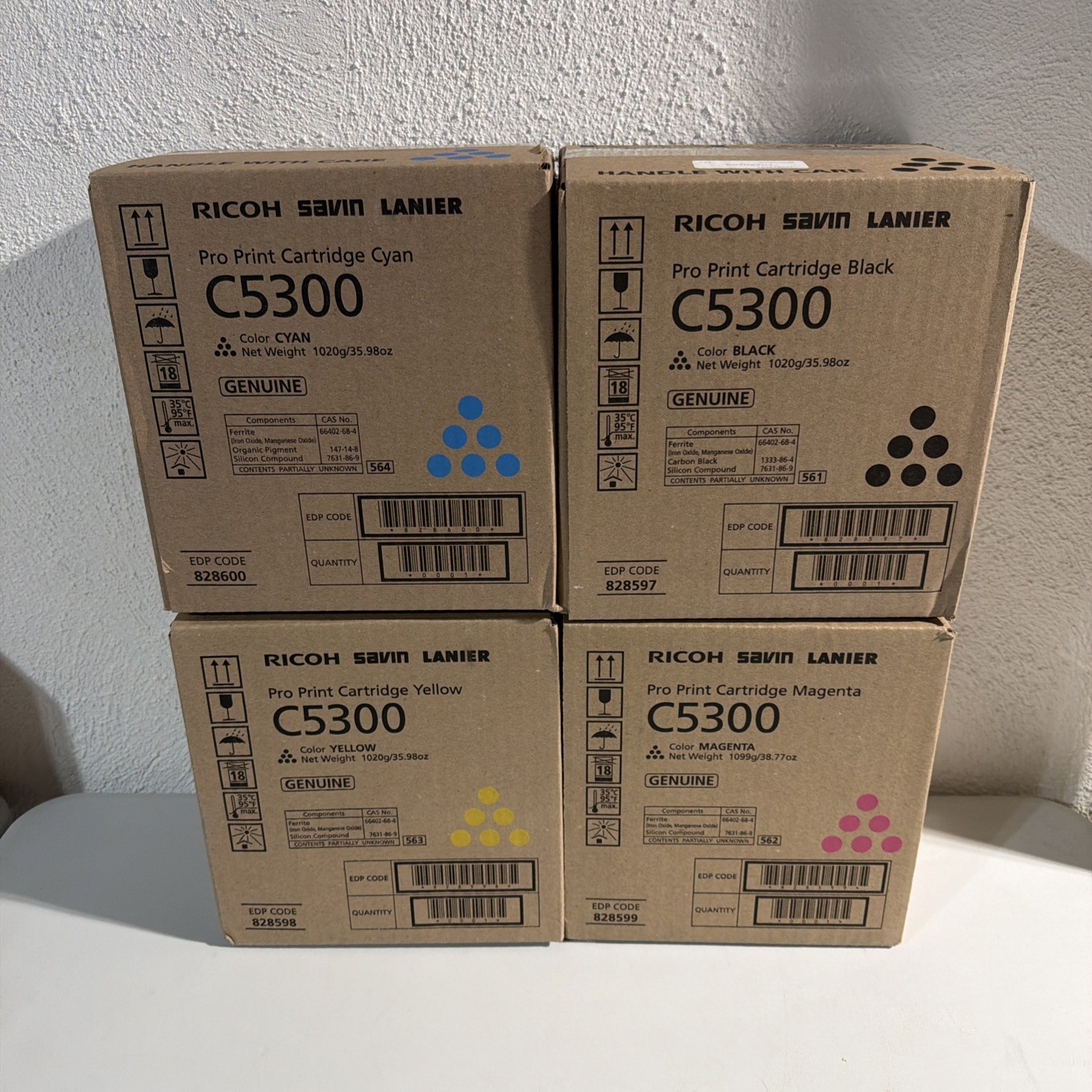 Ricoh Savin Lanier C5300 Toner Set 828597 828598 828599 828600