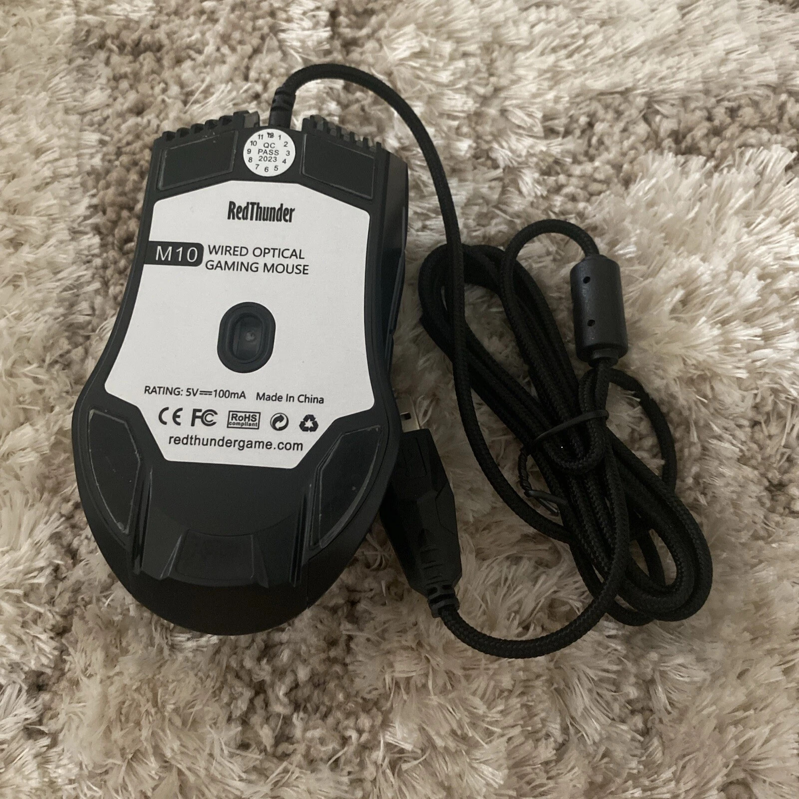 REDTHUNDER CORDED WIRED OPTICAL USB GAMING MOUSE M10 BLACK - BLACK