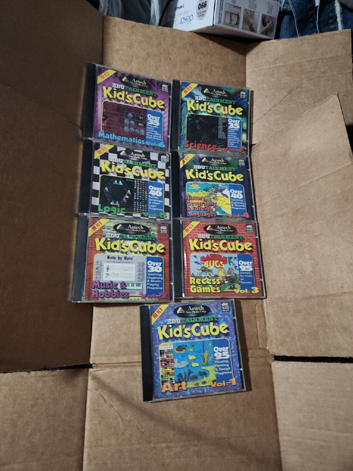 Vintage 1995 PC Software ~ Over 230 Games & Programs Kid's Cube Edutainment Set