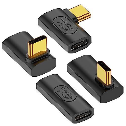 USB-C to USB-C Right Angle Adapter Pack of 4 - High-Speed Transfer Compatible...