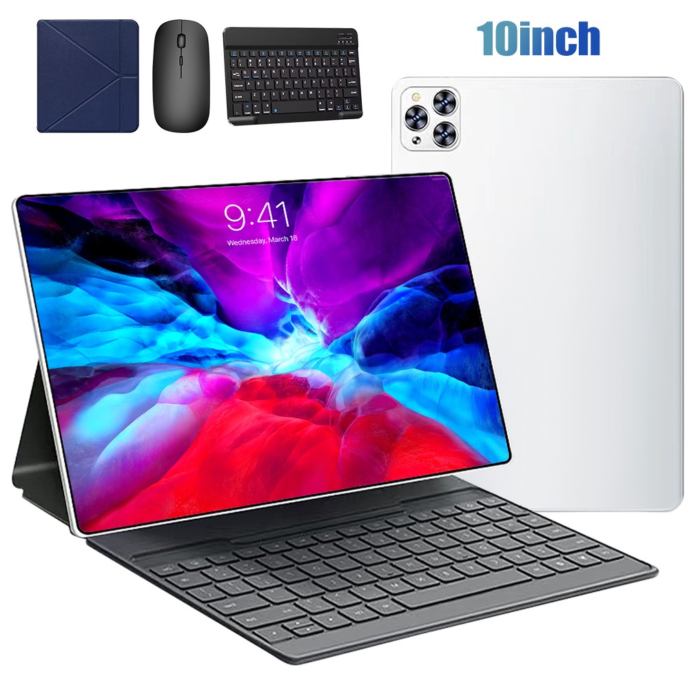 10.1 in Tablet Android HD Touchscreen Pad Quad-Core Dual Camera w/Keyboard Mouse