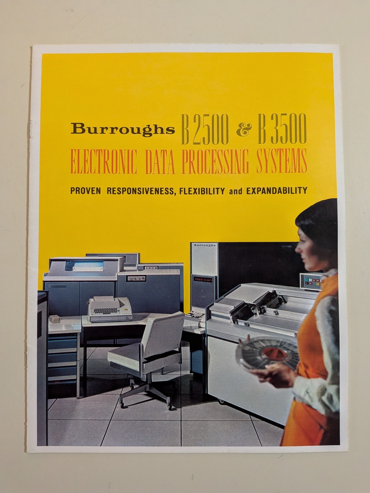 Vintage Burroughs B2500 B3500 Sales Company Brochure 1967 America Rare