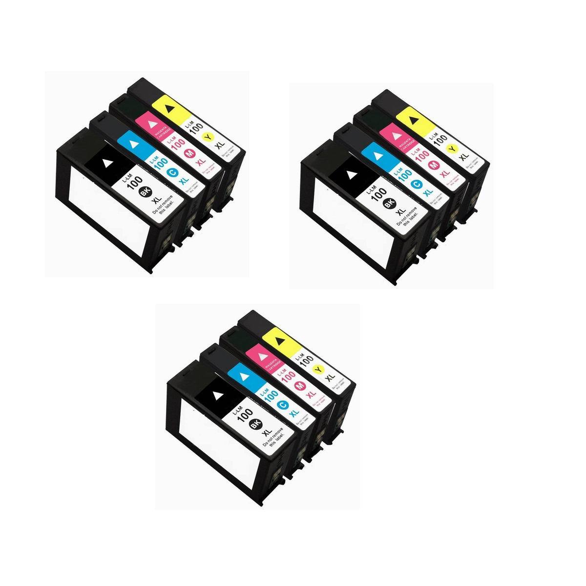 12 Pk Compatible Lexmark 100XL Ink Cartridges Impact S301 S305 S405 S505 S605