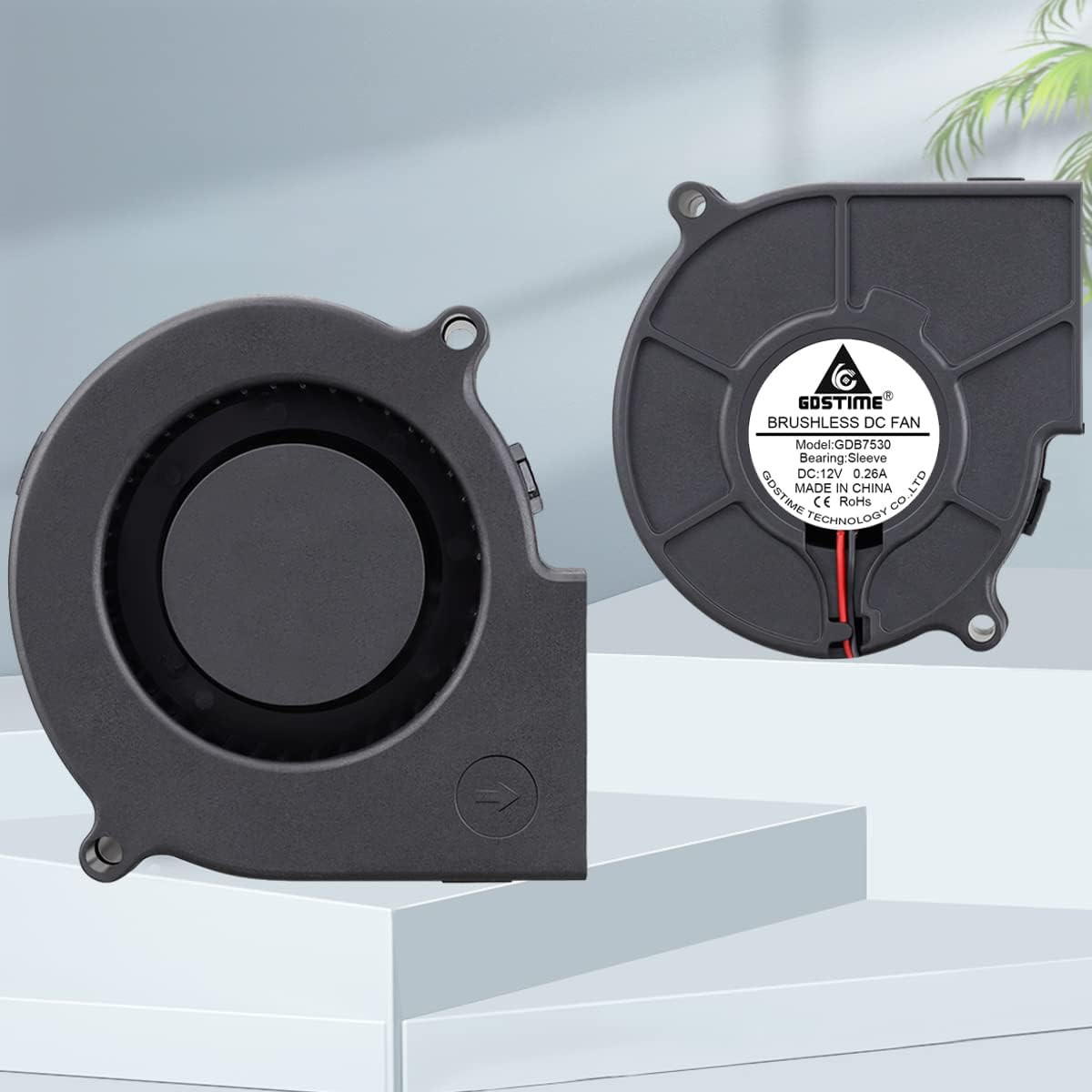 75mm x 30mm 7530 DC 12 Volt Brushless Turbo Blower Cooling Fan 2Pin