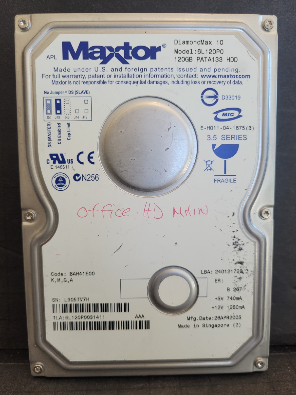 Maxtor Diamond 10 - 120GB PATA Hard Drive - Formatted - 6L120P0