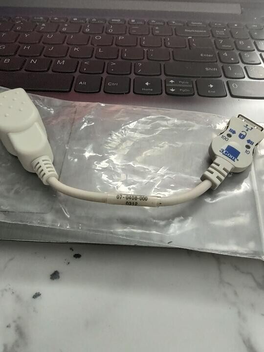 3Com 10-100 PCMCIA Dongle Cable 07-0408-000 10/100 Ethernet Dangle