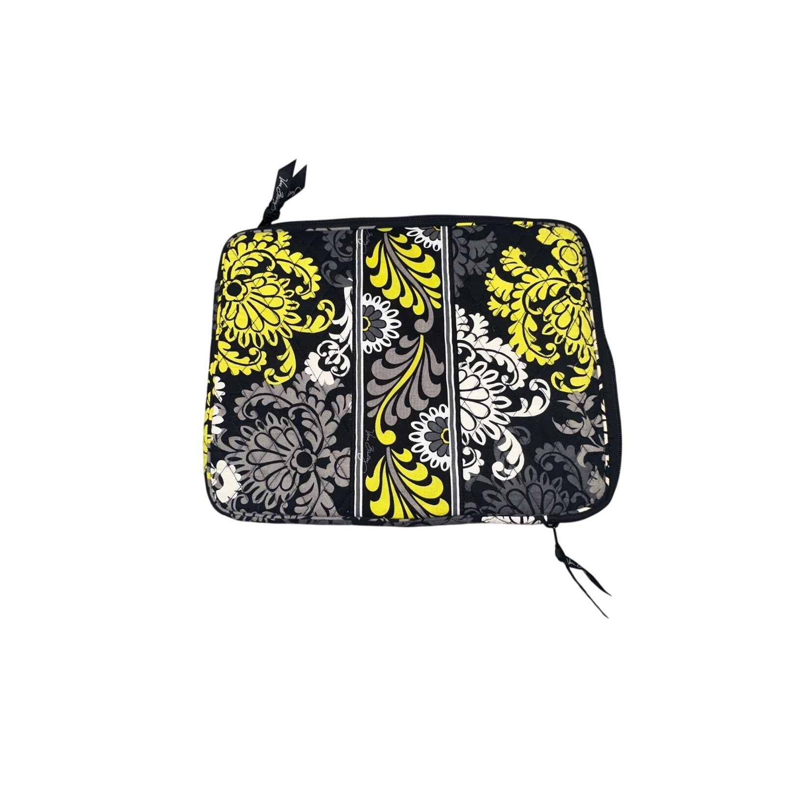 Vera Bradley Sun Valley Quilted Laptop Sleeve Case Yellow Grey Floral 13 inch