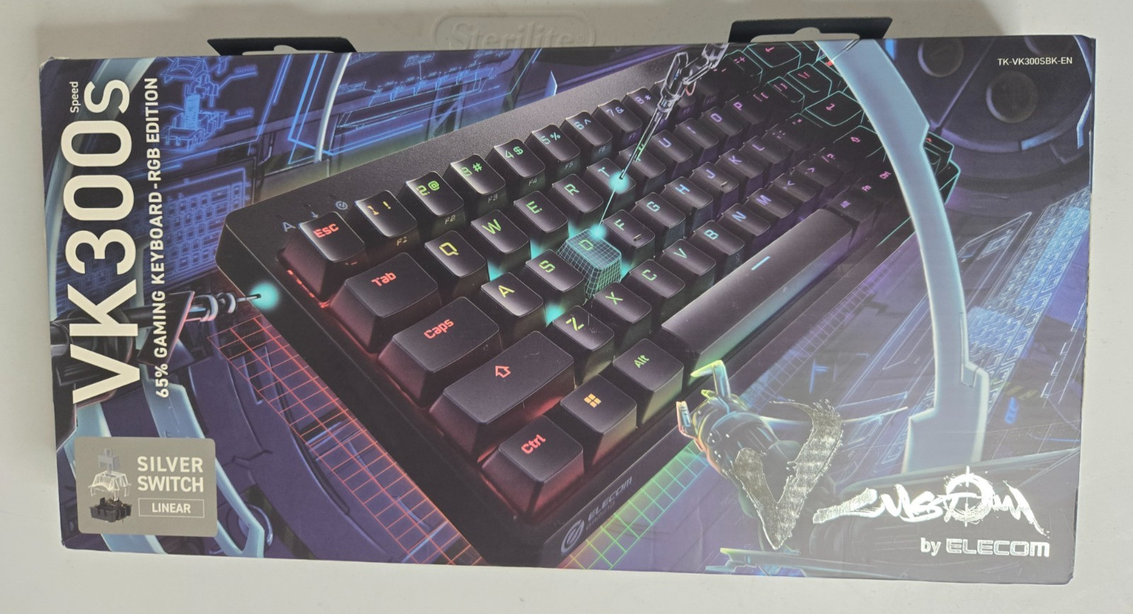 ELECOM V Custom VK300S 65% Mechanical Gaming Keyboard RGB Silver Switch NEW