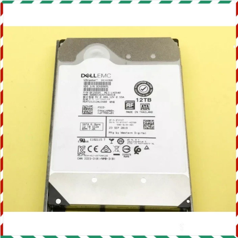 T2YHT 0T2YHT DELL 12TB 7.2K SATA 6Gb/s 512e 3.5'' HDD Hard Drive 14/15/16G KIT