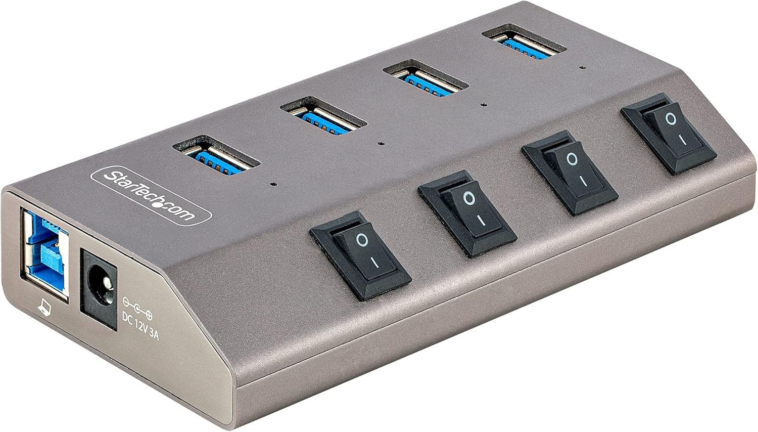 Startech 4 Port Self-Powered USB C Hub with Individual On/Off Switches, USB 3.0