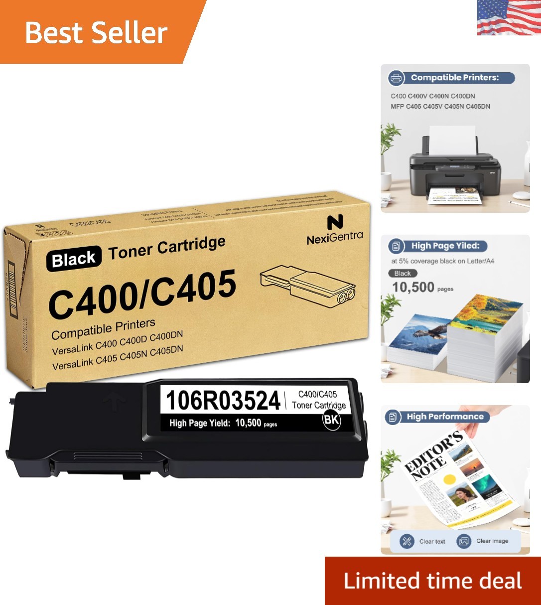 Compatible Xerox VersaLink C400 C405 Toner Cartridge - Black, 10,500 Pages