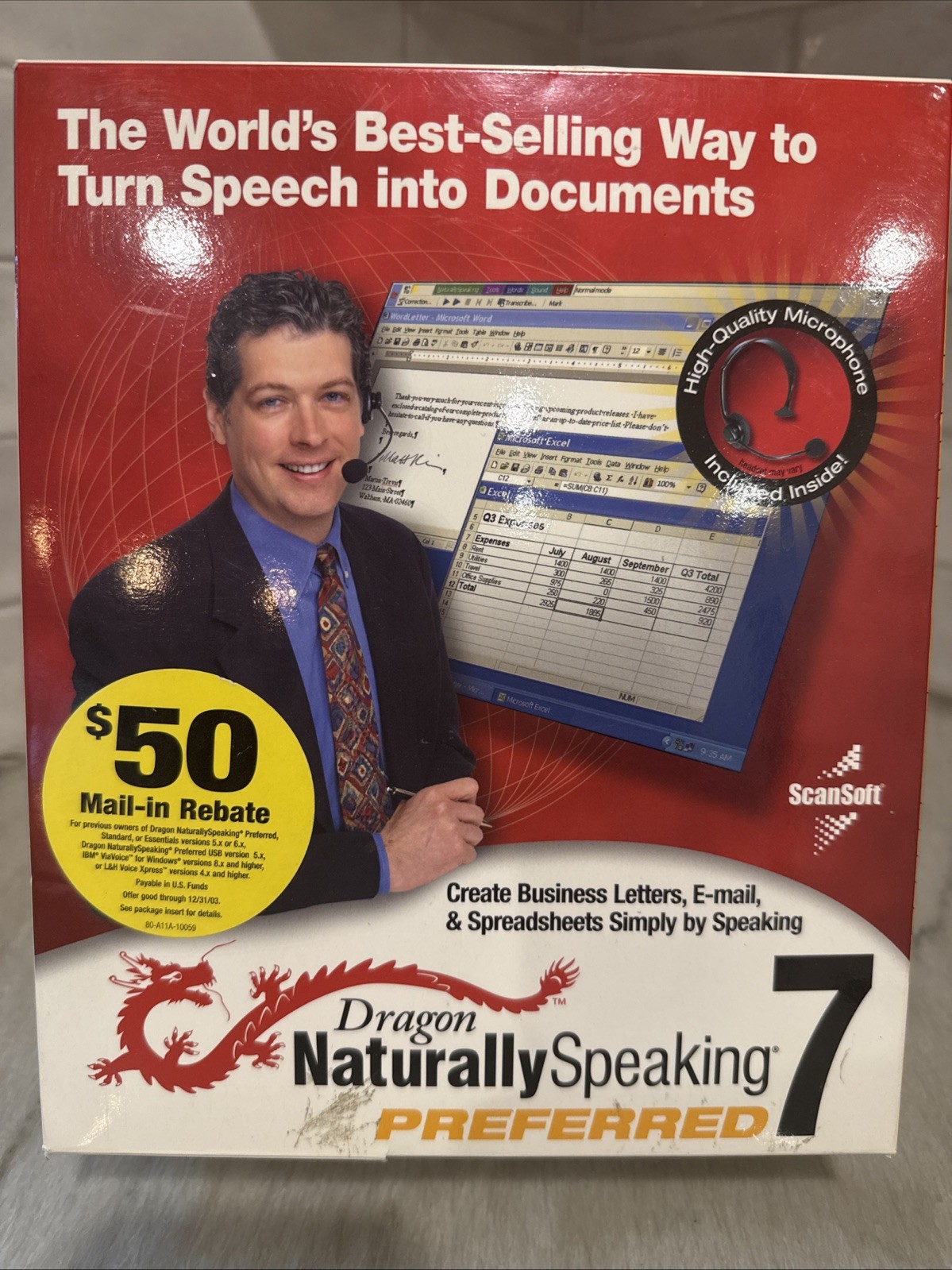 Dragon Naturally Speaking 7 Standard- By Scansoft