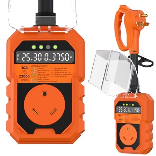 22000J RV Surge Protector 30 Amp with Auto Shutoff & Reset, LED Display 30A